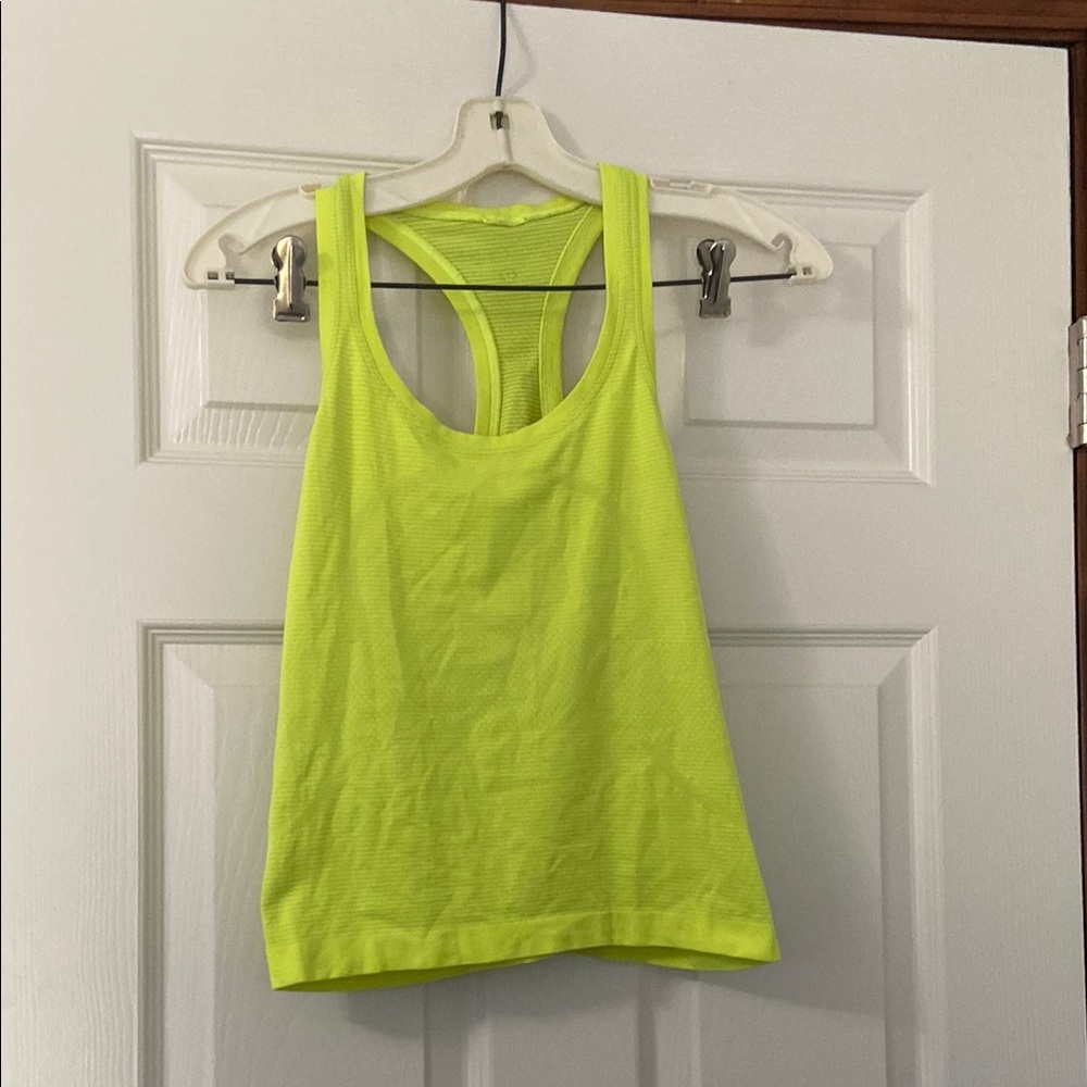 Highlight yellow lululemon swiftly tech tank top